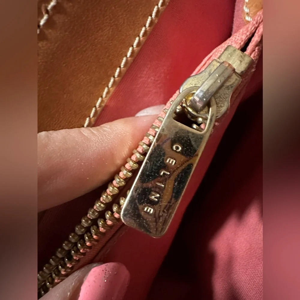 CELINE Tote Bag Pink Suede Leather Vintage Handbag - Picture 11 of 17